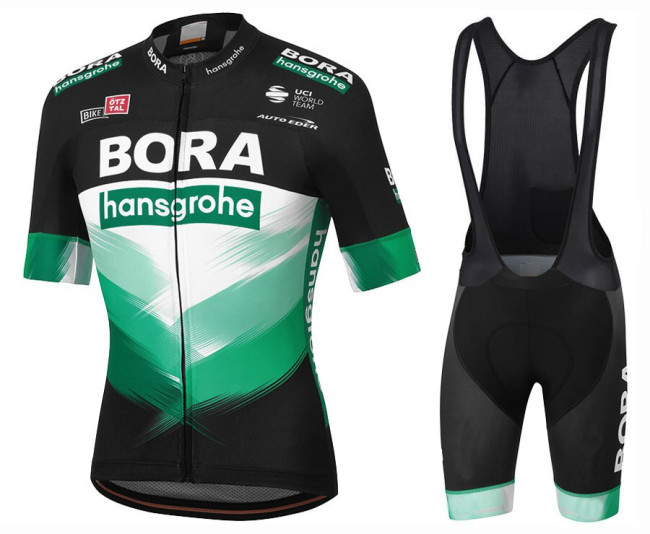 2020 BORA-hansgrohe Team Cycling Short Sleeve Jersey And Bib Shorts Set-Black