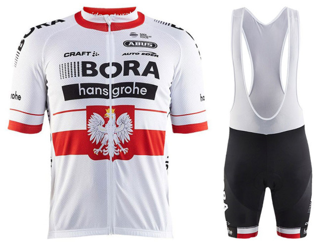 2017 Bora Hansgrohe Polish Champion Cycling Jersey And Bib Shorts Set