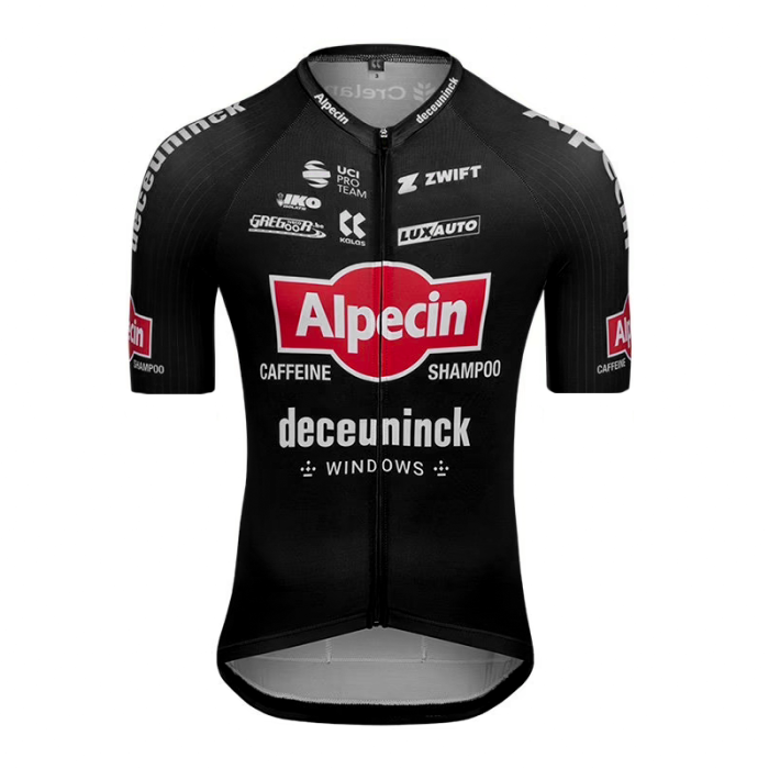 2022 ALPECIN-DECEUNINCK Black Cycling Short Sleeve Jersey And Bib Shorts Set