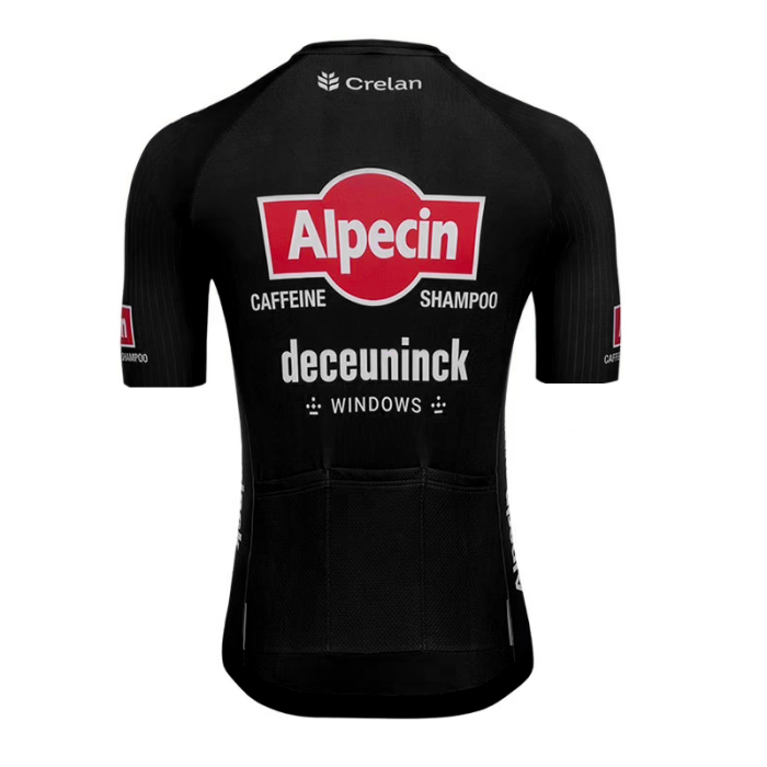 2022 ALPECIN-DECEUNINCK Black Cycling Short Sleeve Jersey And Bib Shorts Set