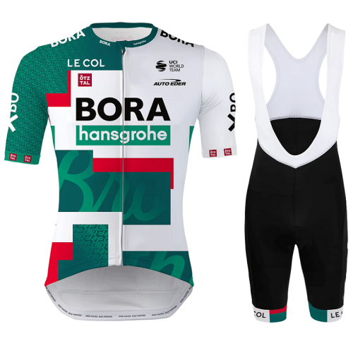 2022 BORA-HANSGROHE KURZARMTRIKOT Cycling Short Sleeve Jersey And Bib Shorts Set Le Col Professional Cycling Team Green