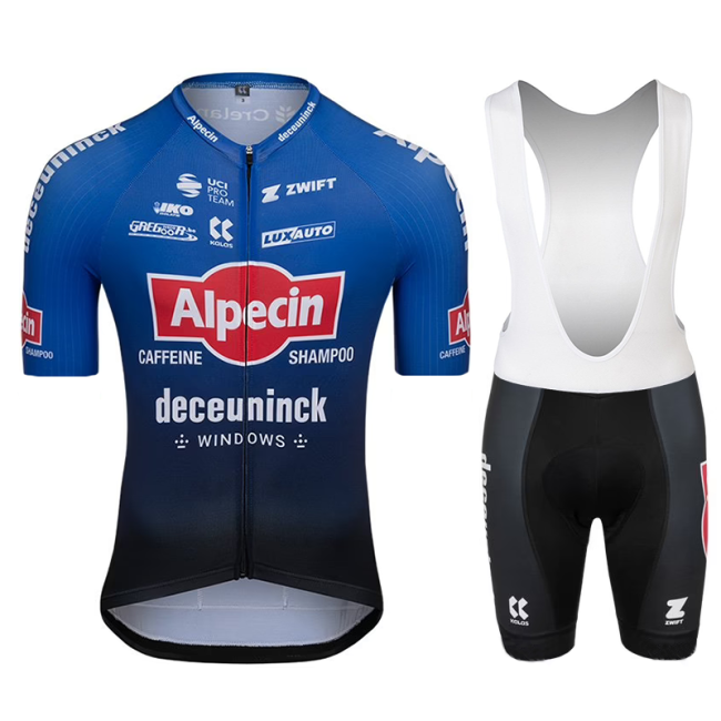 2023 ALPECIN-DECEUNINCK Blue Cycling Short Sleeve Jersey And Bib Shorts Set