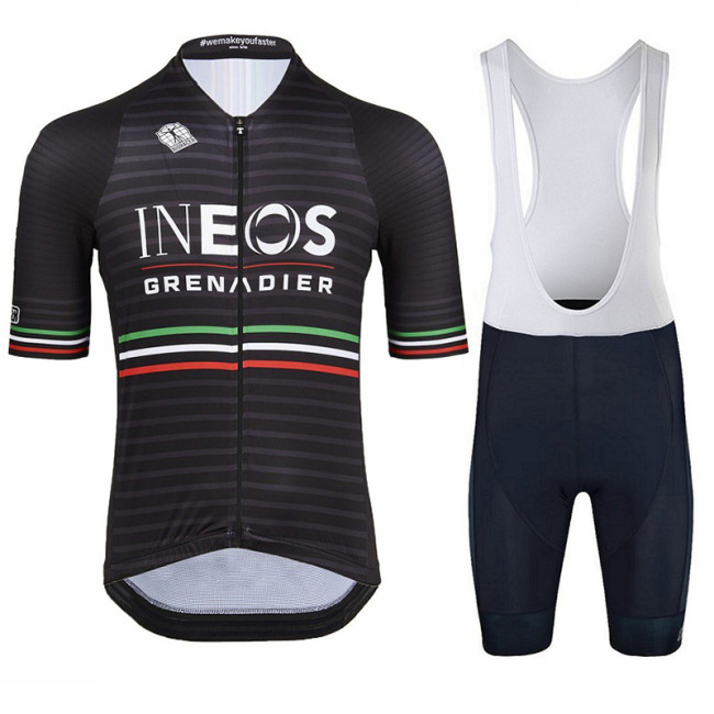 2022 New INEOS Grey Team Mens Cycling Short Sleeve Jersey And Bib Short Kit