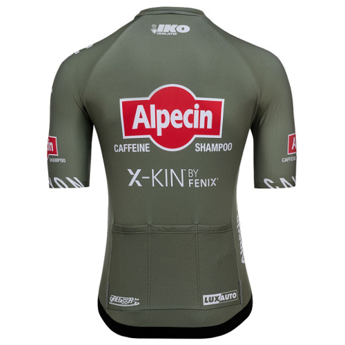 2022 Alpecin-Fenix Black Cycling Short Sleeve Jersey And Bib Shorts Set Grey