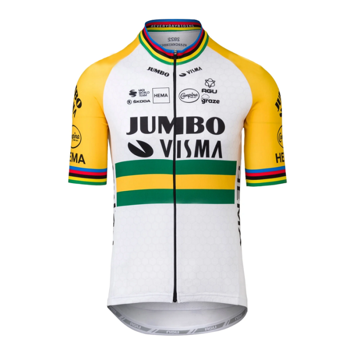 2022 New JUMBO-VISMA Team Cycling Jersey And Bib Shorts Set - Green/Yellow