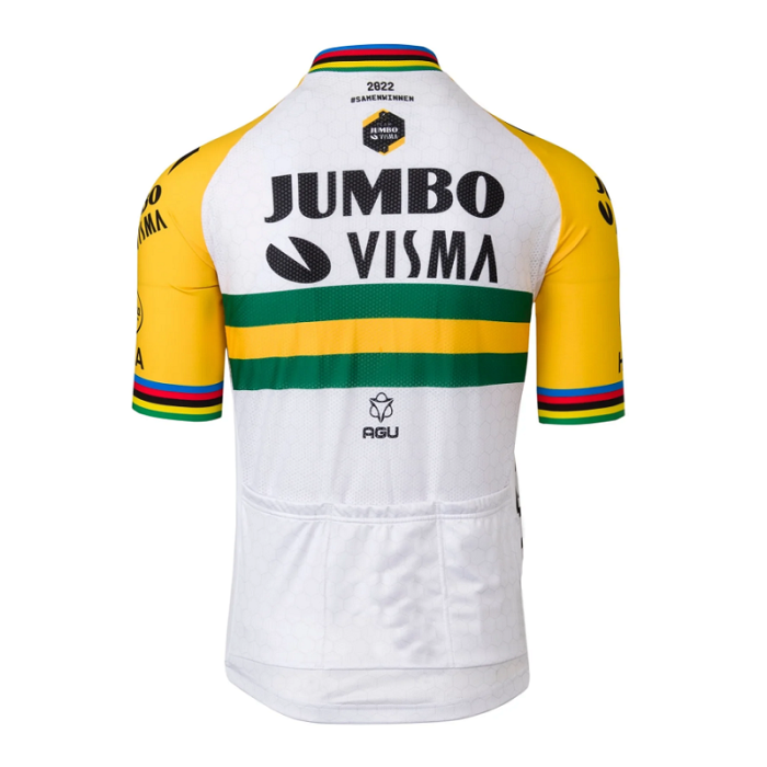 2022 New JUMBO-VISMA Team Cycling Jersey And Bib Shorts Set - Green/Yellow