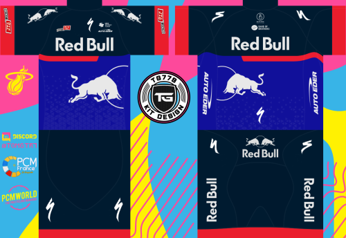 2022 RedBull Team Cycling Jersey And Bib Shorts Set-Blue/Black