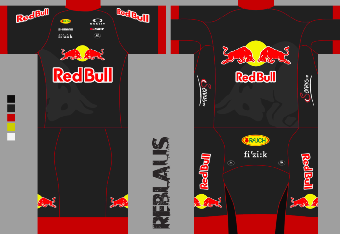 2022 RedBull Team Cycling Jersey And Bib Shorts Set-Red/Black