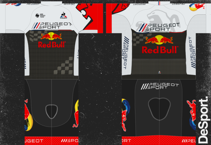 2022 RedBull Team Cycling Jersey And Bib Shorts Set-Gery