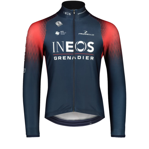 2022 INEOS GRENADIER Team Thermal Fleece Cycling Jersey And Bib Pants Set-Blue