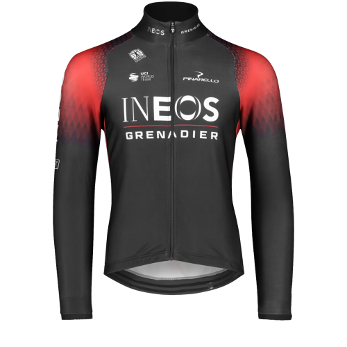 2022 INEOS GRENADIER Team Thermal Fleece Cycling Jersey And Bib Pants Set-Black