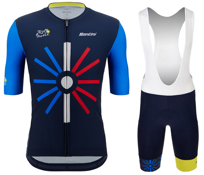 2023 TOUR DE FRANCE TRIONFO Cycling Short Sleeve Jesey And Bib Shorts Set