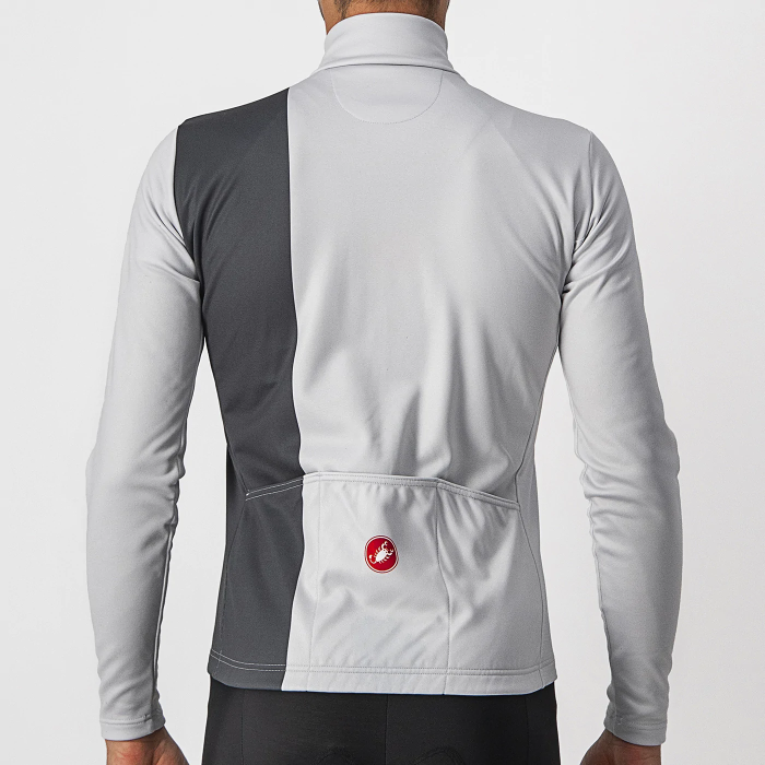 2023 Castelli White Thermal Fleece Cycling Long Sleeve Jersey