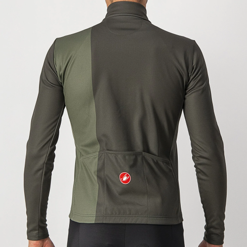 2023 Castelli Green Thermal Fleece Cycling Long Sleeve Jersey