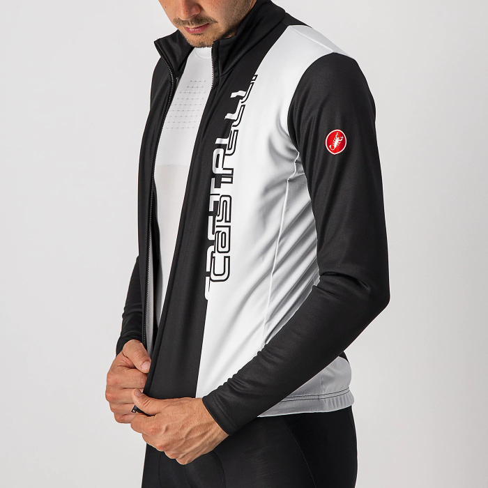 2023 Castelli Black Thermal Fleece Cycling Long Sleeve Jersey