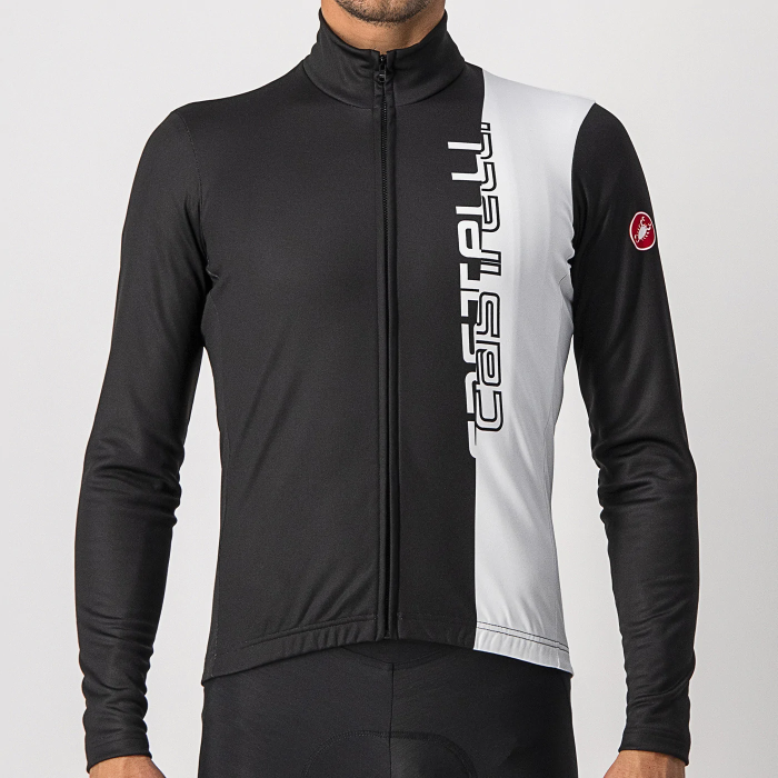 2023 Castelli Black Thermal Fleece Cycling Long Sleeve Jersey