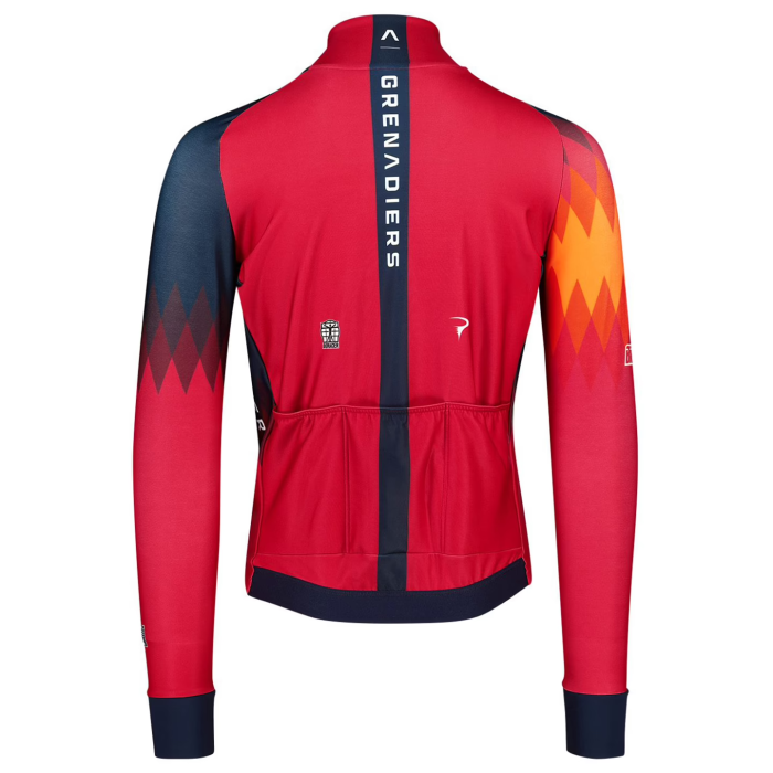 2023 INEOS GRENADIER Team Thermal Fleece Cycling Jersey And Bib Pants Set-RED - DARK BLUE