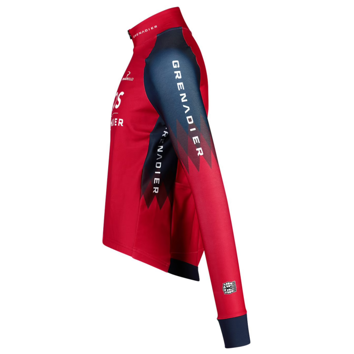 2023 INEOS GRENADIER Team Thermal Fleece Cycling Jersey And Bib Pants Set-RED - DARK BLUE