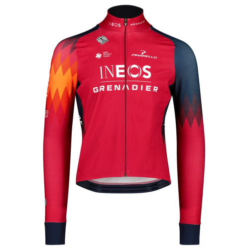 2023 INEOS GRENADIER Team Thermal Fleece Cycling Jersey And Bib Pants Set-RED - DARK BLUE