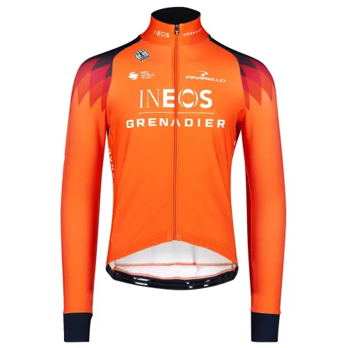 2023 INEOS GRENADIER Team Thermal Fleece Cycling Jersey And Bib Pants Set-Orange