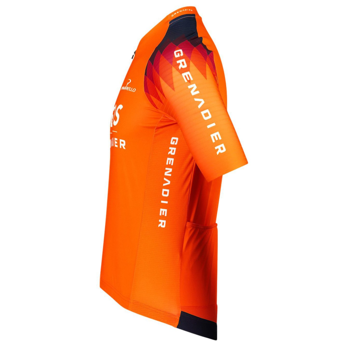 2023 New KINDERSET INEOS GRENADIERS Mens Cycling Short Sleeve Jersey And Bib Short Kit ORANGE - DARK BLUE