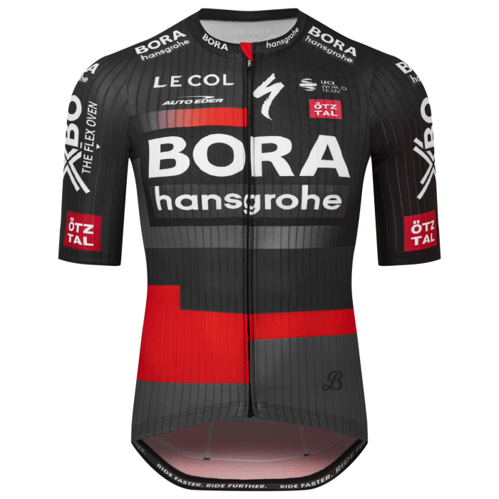 BORA-HANSGROHE SHORT SLEEVE JERSEY AND BIB SHORTS RACE 2023 BLACK