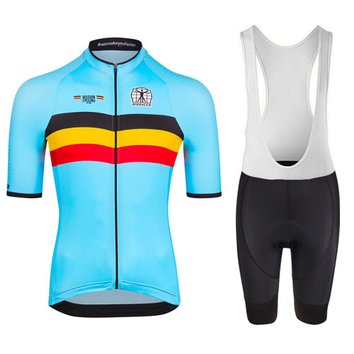 BELGIAN NATIONAL TEAM SHORT SLEEVE JERSEY AND BIB SHORTS 2023 LIGHT BLUE