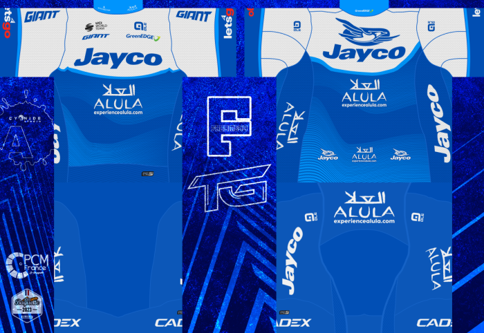 2023 Team JAYCO Cycling Short Sleeve Jersey And Bib Shorts Set