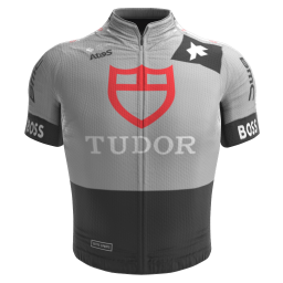 2023 Tudor Pro Cycling Team U23 Grey Cycling Short Sleeve Jersey And Bib Shorts Set