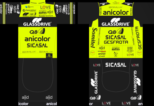 2023 Glassdrive - Q8 - Anicolor Cycling Jersey And Bib Shorts Set