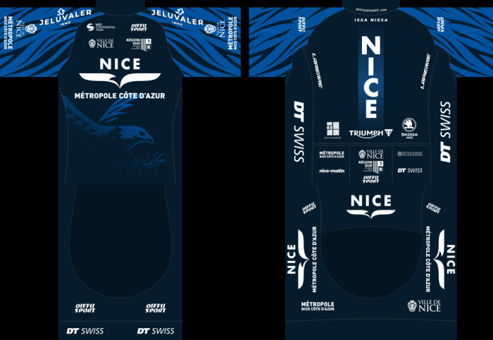 2023 Nice Métropole Côte d'Azur Cycling Jersey And Bib Shorts Set