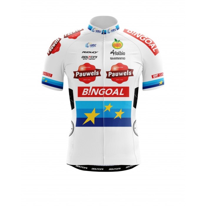 2023 CYCLING JERSEY SHORT SLEEVES PRO - EU CHAMP. CYCLO CROSS PAUWELS BINGOAL