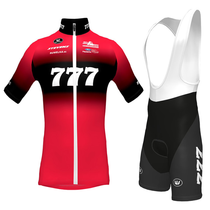 2023 TEAM 777 MEN'S Cycling Short Sleeve Jesey And Bib Shorts Set