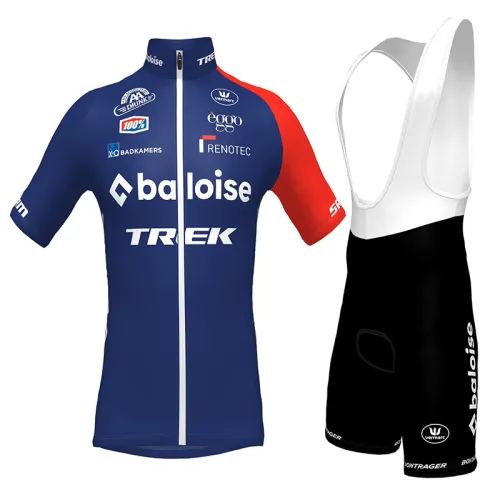 2023 Baloise Trek Lions MEN'S Cycling Short Sleeve Jesey And Bib Shorts Set