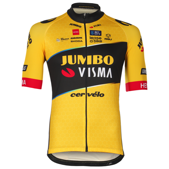 2023 TEAM JUMBO-VISMA CYCLING SHORT SLEEVE JERSEY And Bib Shorts Set  JONAS VINGEGAARD YELLOW