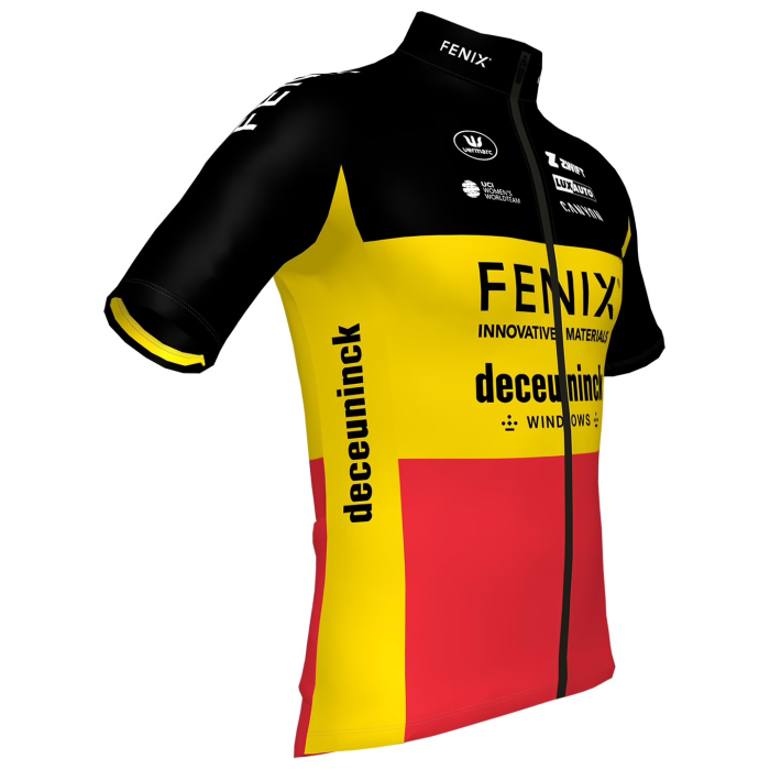 2023 Team FENIX-DECEUNINCK BELGIAN CHAMPION MEN'S Cycling Short Sleeve Jesey And Bib Shorts Set