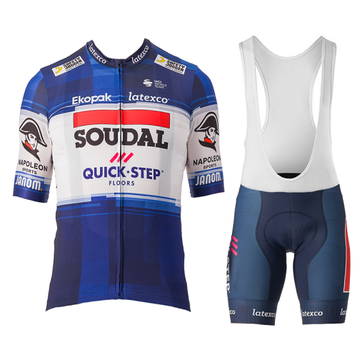 2023 Soudal - Quick Step Cycling Short Sleeve Jersey And Bib Shorts Set