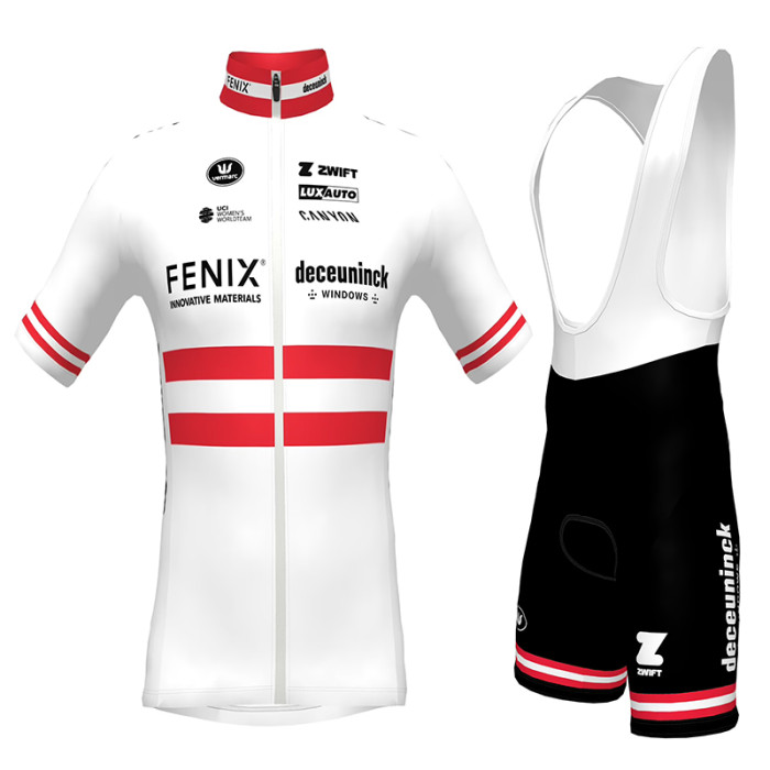 2023 Team FENIX-DECEUNINCK ÖSTEREICHISCHER MEISTER MEN'S Cycling Short Sleeve Jesey And Bib Shorts Set