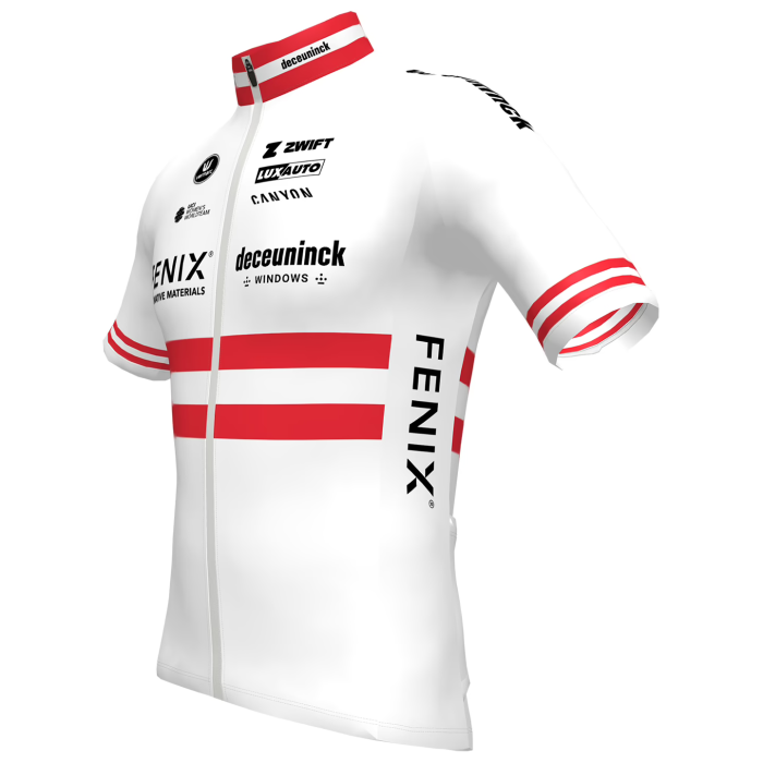 2023 Team FENIX-DECEUNINCK ÖSTEREICHISCHER MEISTER MEN'S Cycling Short Sleeve Jesey And Bib Shorts Set