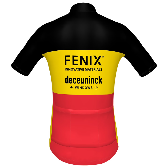 2023 Team FENIX-DECEUNINCK BELGIAN CHAMPION MEN'S Cycling Short Sleeve Jesey And Bib Shorts Set