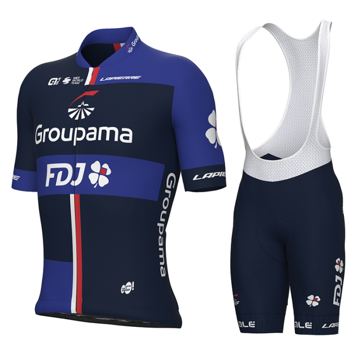 2023 Groupama - FDJ Cycling Short Sleeve Jersey And Bib Shorts Set