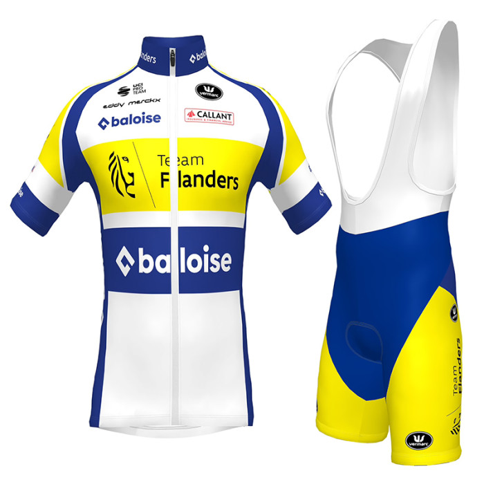 2023 Team Flanders MEN'S Cycling Short Sleeve Jesey And Bib Shorts Set