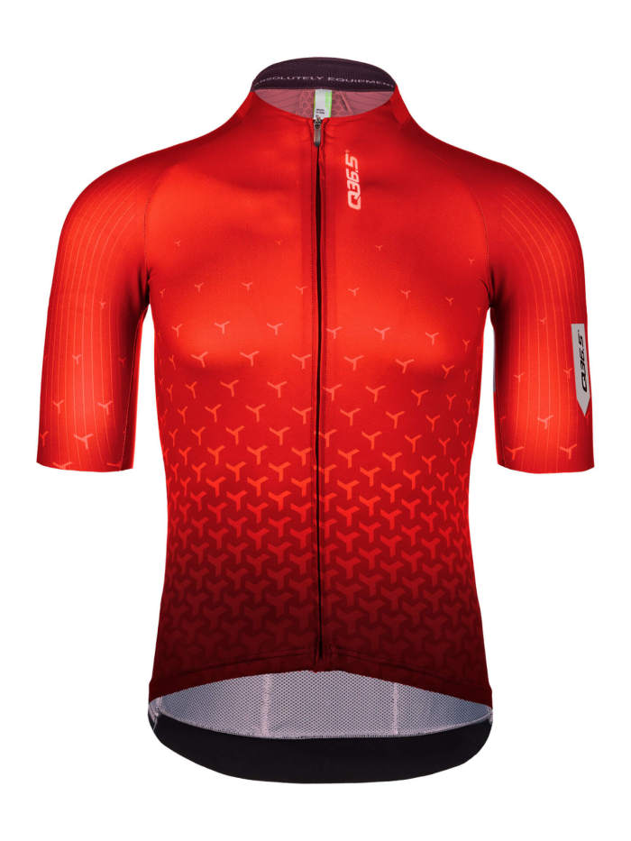 2023 Team Q36. Y R2 Cycling Short Sleeve Jersey And Bib Shorts Set Red Fluo