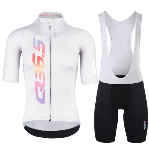 2023 Team Q36.5 R2 Signature White Cycling Short Sleeve Jersey And Bib Shorts Set