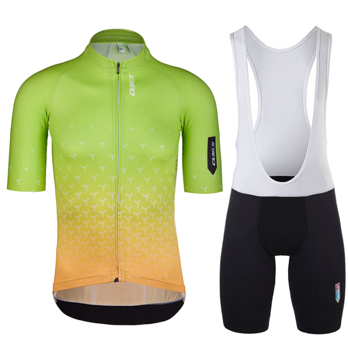 2023 Team Q36. Y R2 Cycling Short Sleeve Jersey And Bib Shorts Set Papaya