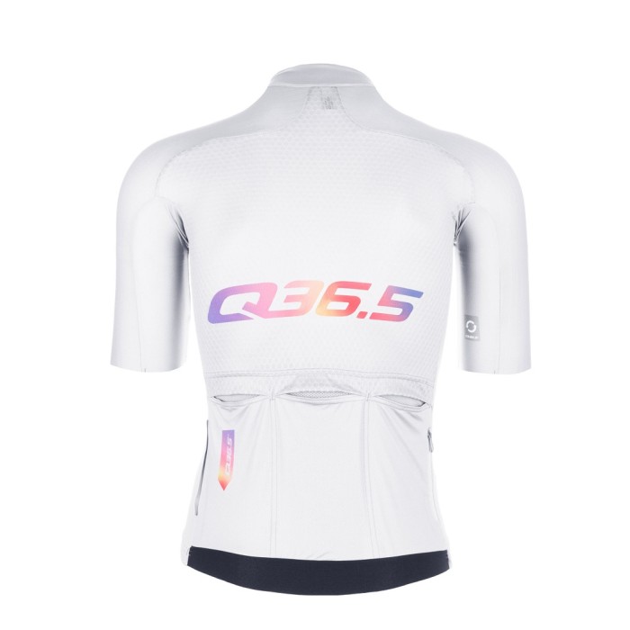 2023 Team Q36.5 R2 Signature White Cycling Short Sleeve Jersey And Bib Shorts Set