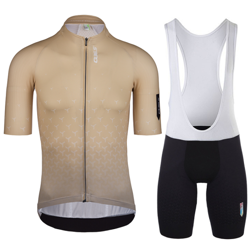 2023 Team Q36.Y R2 Cycling Short Sleeve Jersey And Bib Shorts Set-Gold