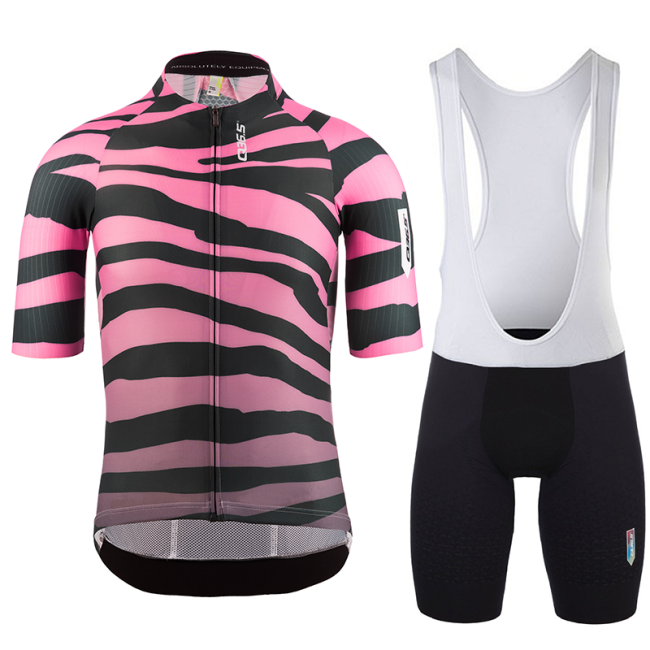 2023 Team Q36.5 Tiger Pink R2 Cycling Short Sleeve Jersey And Bib Shorts Set