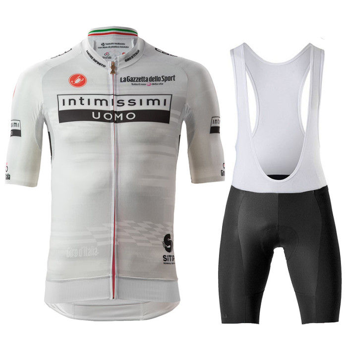 2023 GIRO D'ITALIA MAGLIA BIANCA RACE Men's Cycling Jersey And Bib Shorts Set WHITE