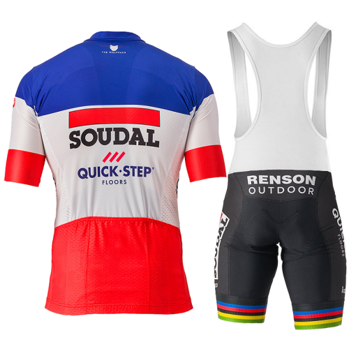 2023 Soudal - Quick Step Cycling Short Sleeve Jersey And Bib Shorts Set Blue/White/Red